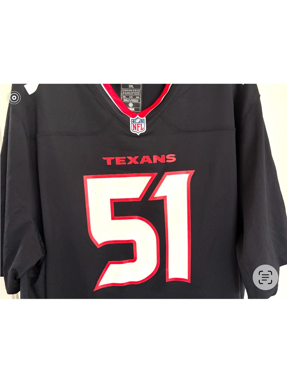 Nike NFL Houston Texans Anderson Jr #51 Black, Red & White Jersey 3x - Picture 7 of 7